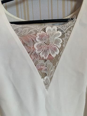 white: Ag Don White Dress HM Geyim 1 defe istifade olunub Chatdirilmadan — 3