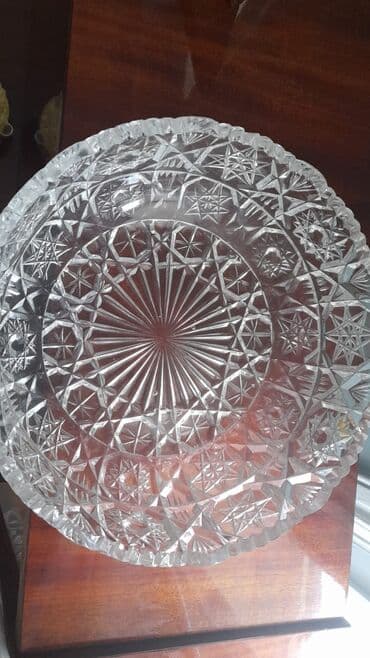 Termoqablar: Xrustal qablar 2 ədəd - Kristal şüşə - Dizayn: əl işi dərin kəsmələr — 1