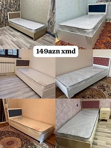 carpayı başlıqları: Tək nəfərlik çarpayı + döşək dəsti - Müxtəlif modellər və rənglər — 2