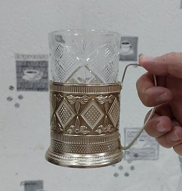 Podstakanik stəkan altlığı подстаканник, sovet istehsalı, material — 2