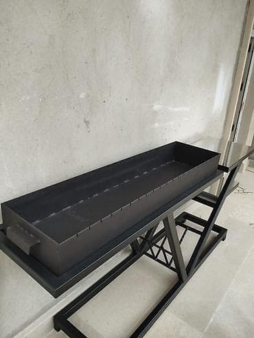 bağ mebelləri: Metall karkaslı barbekü/şamdan üçün servis konsolu - Material: qalın — 5