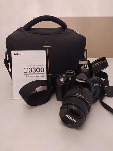 mikrofonlu kalonkalar: Nikon D3300 DSLR fotoaparat dəsti Xüsusiyyətlər: - Model: Nikon D3300 — 9