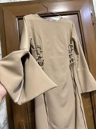 böyük bədən geyim: Bej rəngli qadın donu - Model: düz kəsim, mini/orta uzunluq - Rəng — 2