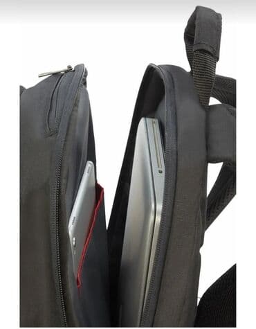 рюкзак для компьютера: Qara rəngdə Samsonite markalı bel çantası. Bir neçə bölməsi var, bu da — 6