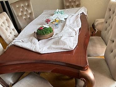 komod satilir: Qonaq otağı üçün, Açılmayan, Dördbucaq masa, 6 stul — 5