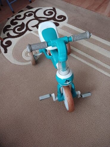 детские защитные шорты для роликов: Uşaq üçtəkərli velosipedi - Rəng: firuzəyi-ağ, təkərlərdə qəhvəyi — 5