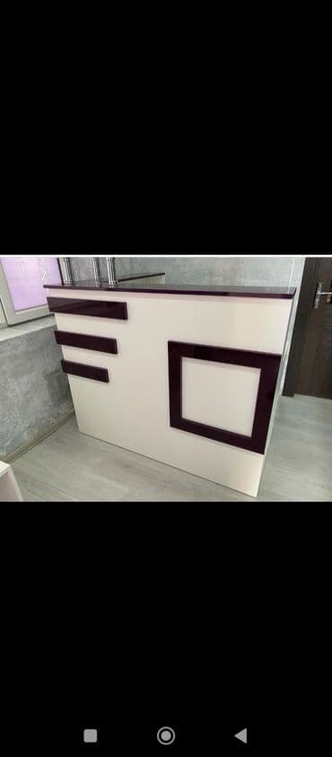 Sifarişlə bağ mebeli: Resepsiyon/qarşılama masası - Material: Parlaq boyalı MDF/LDSP — 1