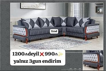 metbex künc divanları: Mətbəx və qonaq otaqları üçün L formalı yumşaq künc divan. - Rəng — 1