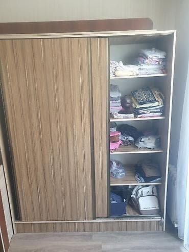 uşaq dolabi: İşlənmiş, 2 qapılı, Qəhvəyi, Digər material, Kupe, Düz dolab — 3