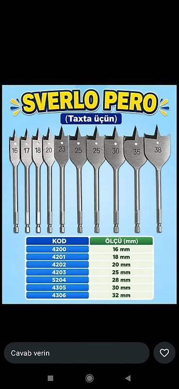 Sverlo dəsti Taxta üçün — 1