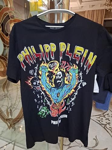 nabi z8: Philipp Plein kişi T‑şörtü - Rəng: qara - Stil: qrafik/rok ilhamlı — 1