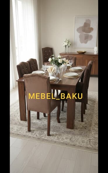 sulutepe kiraye heyet evleri 2022: Qonaq otağı üçün, Yeni, Açılmayan, Kvadrat masa, 6 stul — 1