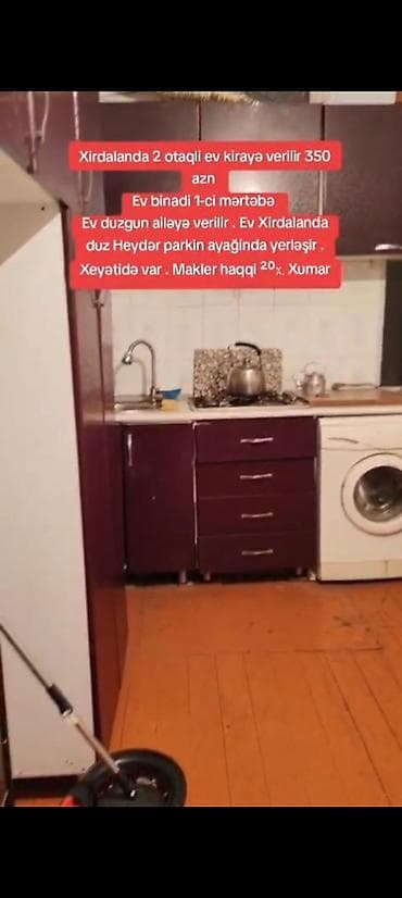 Xirdalanda 2 otaqli ev kirayə verilir 350 azn Ev binadi 1-ci mərtəbə at lalafo.az Xirdalanda 2 otaqli ev kirayə verilir 350 azn Ev binadi 1-ci mərtəbə