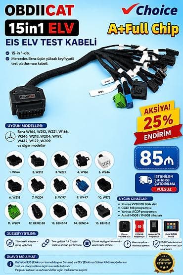 EIS ELV test kabeli. 15-in 1-də. Mercedes Benz üçün yüksək keyfiyyətli