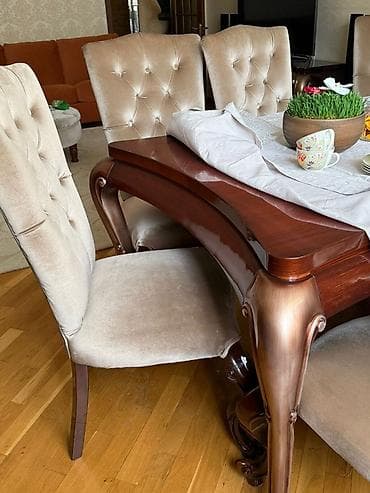 Qonaq otağı üçün, Açılmayan, Dördbucaq masa, 6 stul