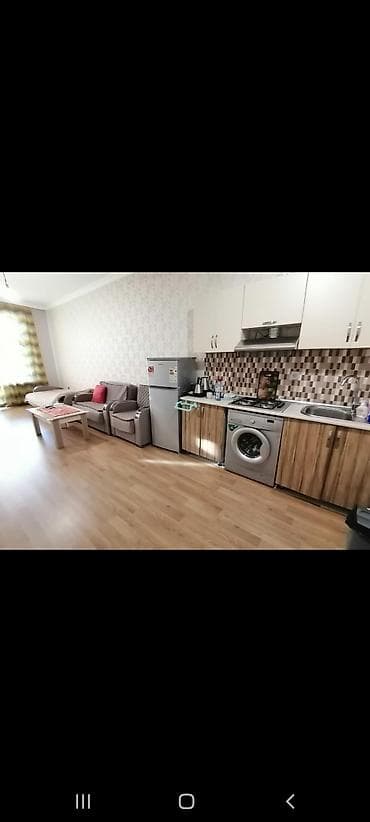 nzs ev kiraye: Studiyalı mənzil – mətbəx və qonaq otağı birgə planlı. - Açıq mətbəx — 1