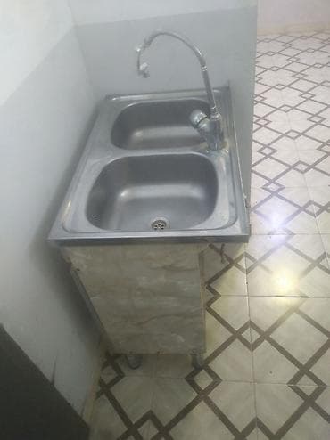 Mətbəx üçün iki gözlü paslanmayan polad moyka və alt dolab komplekti — 3