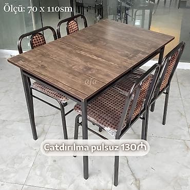 Restoran, kafe, bağ, mətbəx və s üçün masa desti Masa + 4 Stul 130 azn