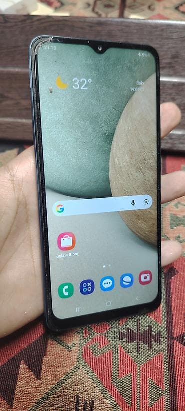 samsung 12 s: Samsung Galaxy A12, 32 GB, rəng - Mavi, Barmaq izi — 1