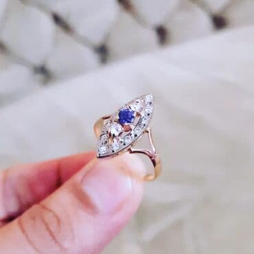 zümrüd qaşlı üzüklər: Toy, Üzük, Sarı qızıl, 583 Əyar, Aleksandrit — 1