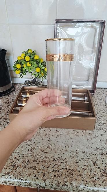 bezek esyasi: Stəkanlar, rəng - Qızılı, Şüşə, 6 ədədli dəst — 3