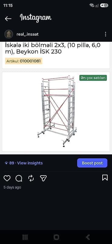 nerdivan: Alüminium teleskopik iskele - Brend: Beykon - Model: İSK 225 - Ölçü — 5