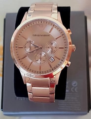 Наручные часы: Emporio Armani kişi qol saatı – zərif “rose gold” tonunda metal korpus — 3
