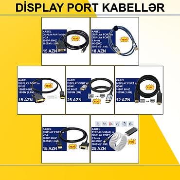 audio kabel: Display Port Kabellər ⭐Type-C (USB-C) to Display Port 1.2vers 1,8m 4K — 1