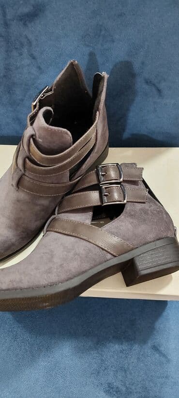 qiz ucun botlar: Ölçü: 38, rəng - Boz, Yeni — 4