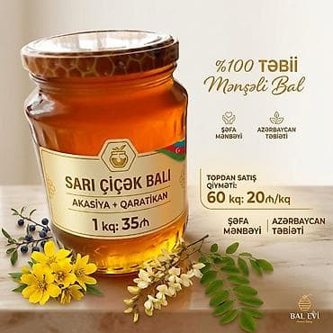 Məhsul: Sarı Çiçək Balı – Akasiya + Qaratikan qarışığı Xüsusiyyətlər