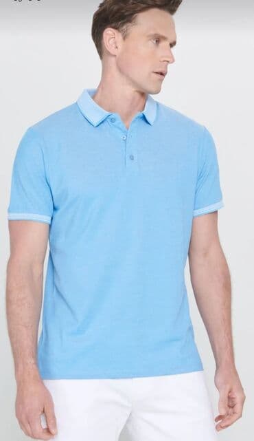 son zeng koynekleri ucun sekiller: Мужское поло, Massimo Dutti, M, цвет - Голубой — 4