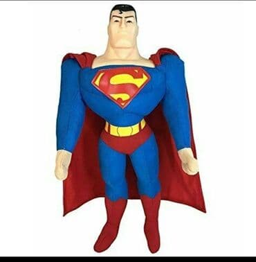 toxunma oyuncaq: Yumşaq oyuncağı SUPERMEN - Parlaq mavi-qırmızı kostyum, sinədə “S” — 1