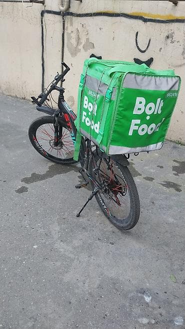 Şəhər velosipedləri: STRIM XT2600 dağ velosipedi + Bolt Food çatdırılma çantası. Çanta + — 2