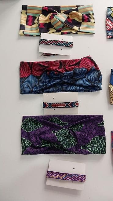 Очки: Afrika üslublu saç bantları və qolbaqlar dəsti - Parlaq, etnik — 2