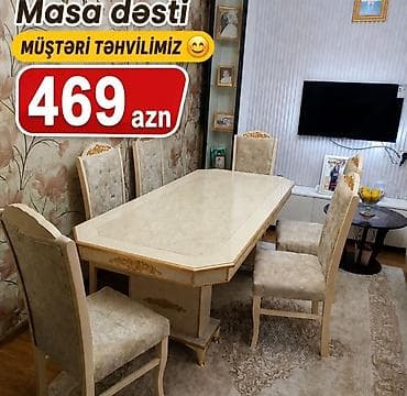 armada mebel: Masa dəsti – 6 nəfərlik - Tərkib: 1 ədəd düzbucaqlı yemək masası + 6 — 1