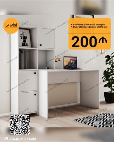 parta satılır: Kompüter masası, Yeni, Açılmayan, Laminat, Dördbucaq masa — 1