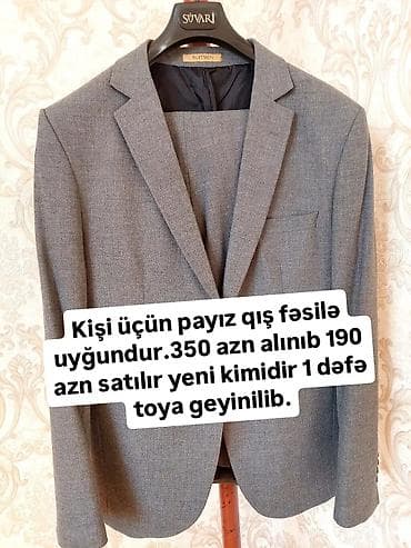 Kostyum, Demisezon, 7XL, rəng - Boz