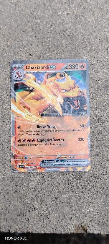 Charizard ex Pokémon TCG kartı - Növ: Stage 2, Fire-type (Od) - HP