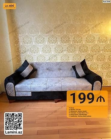 Divan – kod: 2646 - Ölçü: 210 sm - Mexanizm: açılan, bazalı (yataq