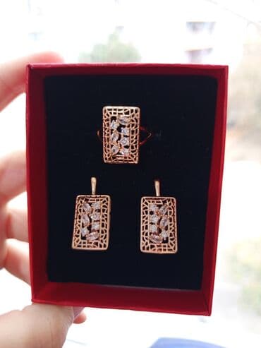 женские толстовки на молниями: Üzük və sırğalar - Metal: qızılı tonlu qirmizi rus qizili rengi - — 26