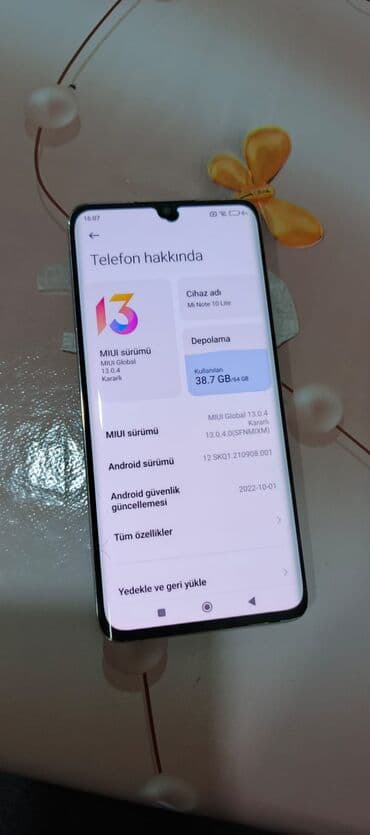 xiaomi mix flip qiymeti: Xiaomi Mi Note 10 Lite, 64 GB, rəng - Ağ, 
 Barmaq izi — 5