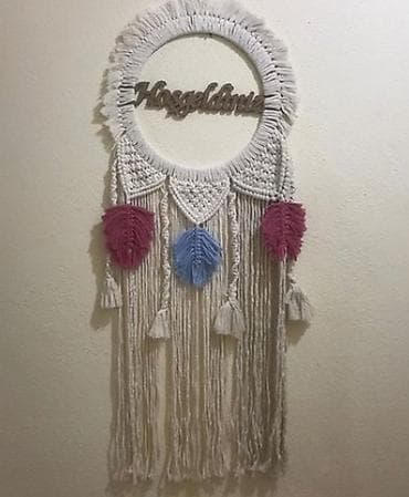 bertolesiya parca: Pano Boho üslubunda makrame divar bəzəkləri - Material: 100% pambıq — 7