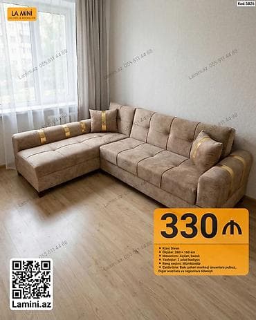 pendir: Künc divan – La Mini (Kod: 5826) - Ölçü: 260 × 160 sm - Mexanizm — 1