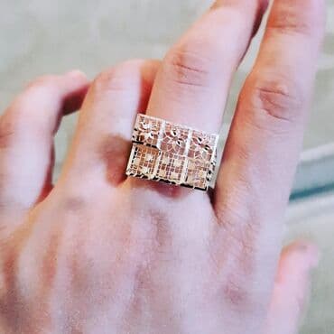 qaş sabitləyici: Üzük, Sarı qızıl, 585 Əyar, Qaşsız — 4