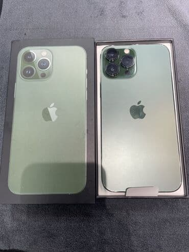 Apple iPhone: IPhone 13 Pro Max, 128 GB, Alpine Green, Face ID, Simsiz şarj, Sənədlərlə