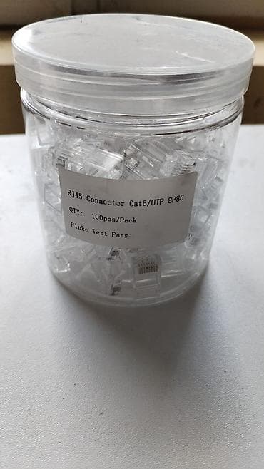8 QUTU RJ45 konnektorları – Cat6/UTP, 8P8C - Qablaşdırma: 1 qabda 100