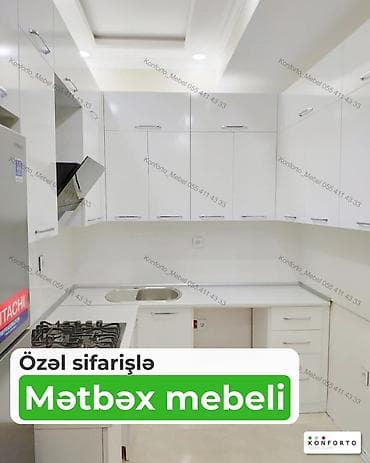 tavalar: Özəl sifarişlə hazırlanmış mətbəx mebeli - Layihə: L formalı modul — 1