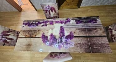 stul oturacaq: Mətbəx üçün, İşlənmiş, Açılan, Dördbucaq masa, 4 stul — 2