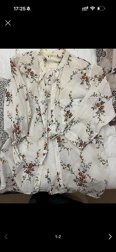 Qadın köynəyi – çiçək naxışlı, uzunqol, düyməli M,L,XL Endırım ola