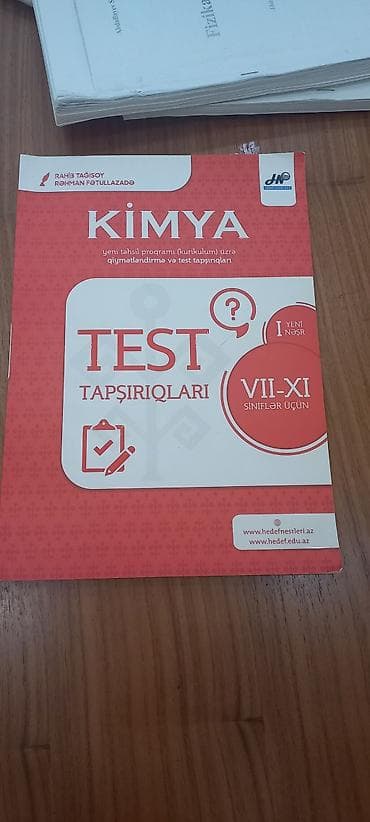 tehsil: Məhsul: “Kimya – Test Tapşırıqları (VII–XI siniflər üçün)” Müəlliflər — 1